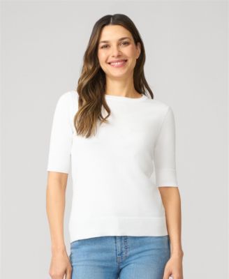 Women's Elbow Sleeve Crewneck Sweater