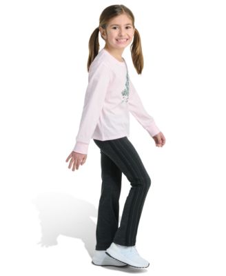 Toddler and Little Girls 2-Piece Long-Sleeve Graphic T-Shirt & Flare Pants Set
