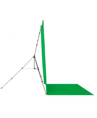8x13' X-Drop Pro Wrinkle-Resistant Backdrop Kit with Stand, Chroma-Key Green Screen Sweep