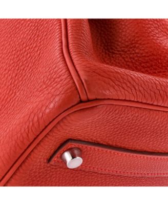 Pre-Owned HERMES Birkin 35 Handbag Red Togo with Palladium Hardware