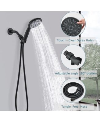 Matt black high pressure multi function with hand held shower faucet