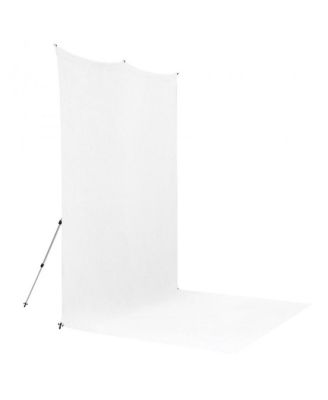 8x13' X-Drop Pro Wrinkle-Resistant Backdrop Kit with Stand, High-Key White Sweep