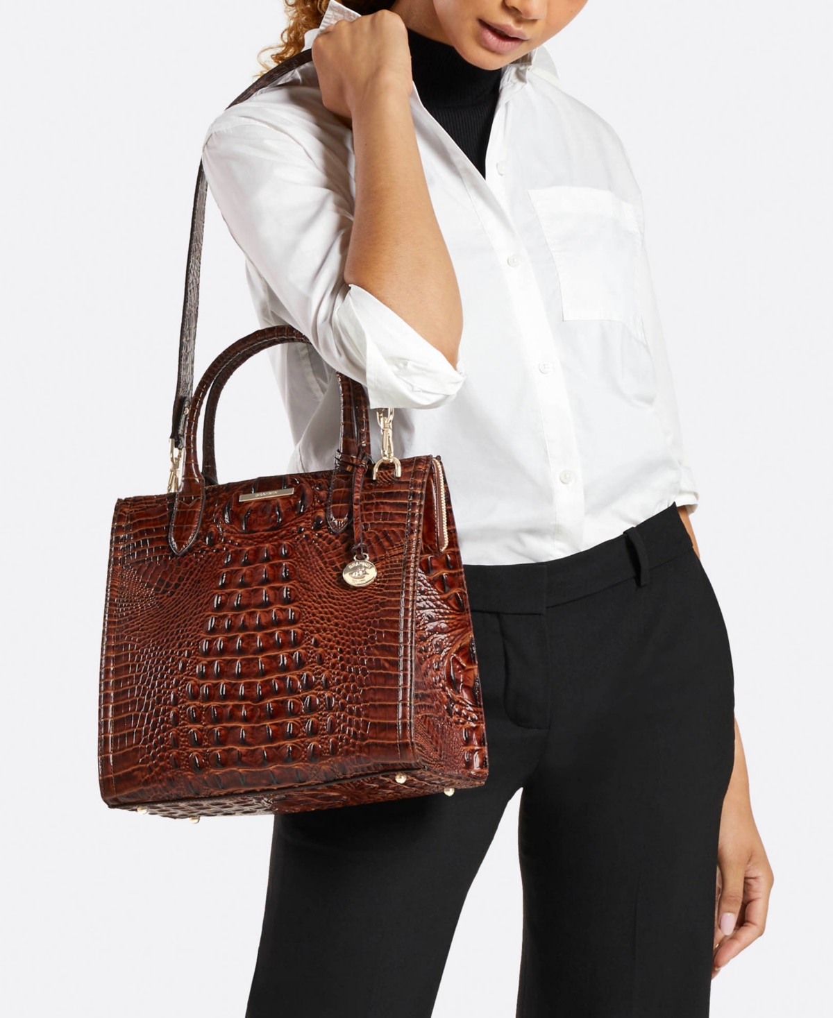 Brahmin Women's Caroline Sparkling Cider Barnard Satchel Bag