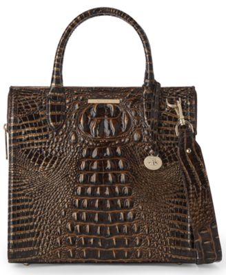 Caroline Melbourne Embossed Leather Satchel Bag