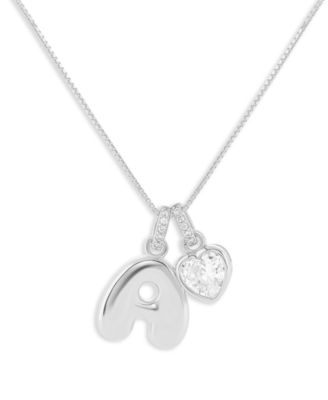 Sterling Silver Initial Charm Necklace in Holiday Ornament, Macy's Exclusive
