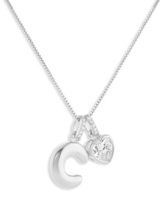 Sterling Silver Initial Charm Necklace in Holiday Ornament, Macy's Exclusive