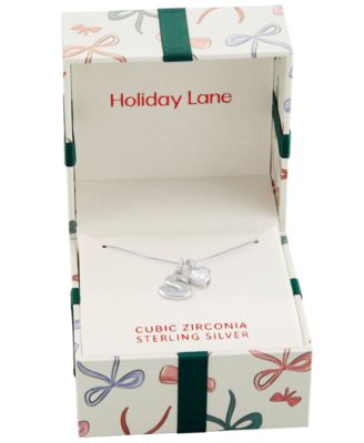 Sterling Silver Initial Charm Necklace in Holiday Ornament, Macy's Exclusive