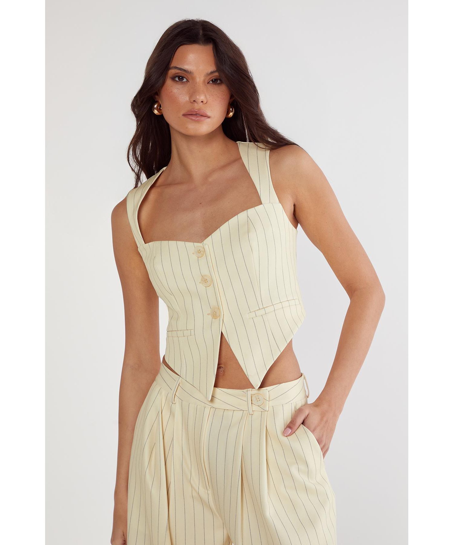 Women's Pinstripe Tailored Top