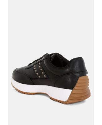 Womens Athion Studded Real Leather Sneakers