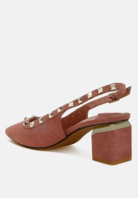 Womens Ameya Stud Emebllished Microfiber Sandals