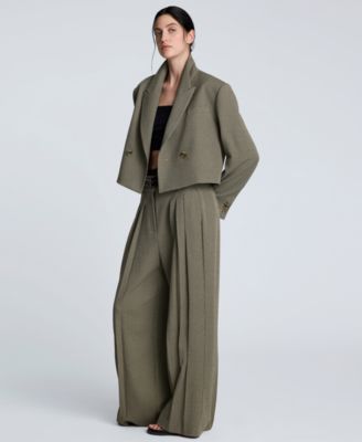 Women’s Pleated Houndstooth Belted Pant