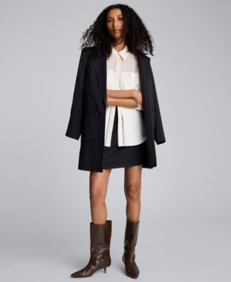 Women's Pinstripe Patch Pocket Jacket