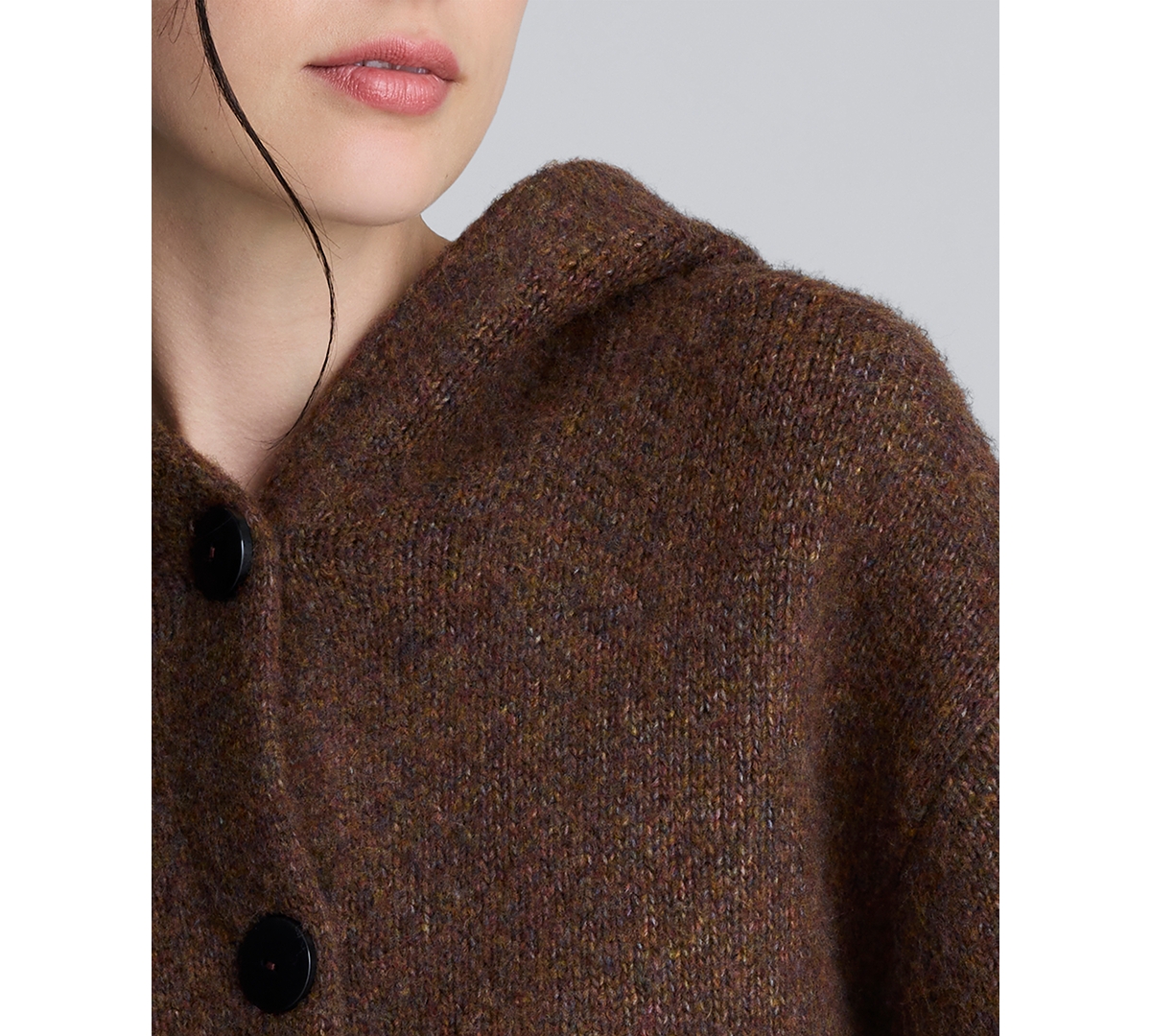 Kenneth Cole Women's Oversized Cropped Hoodie Bomber Jacket In Brown