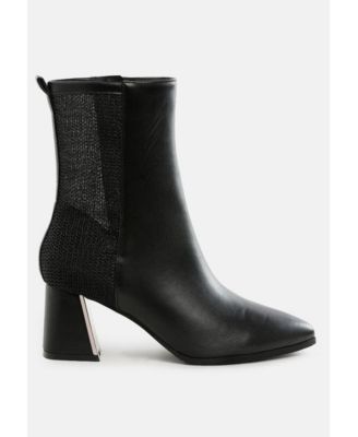 Womens Mimosa Mesh Detail Pointy Ankle Boots