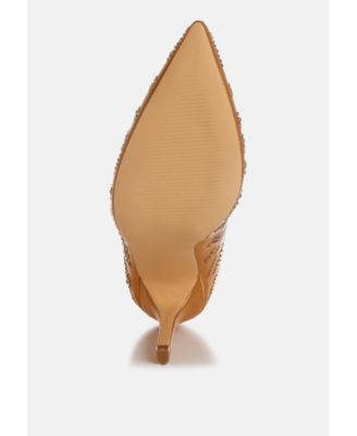 Womens Toget Satin Rhinestone Ankle Party Boots