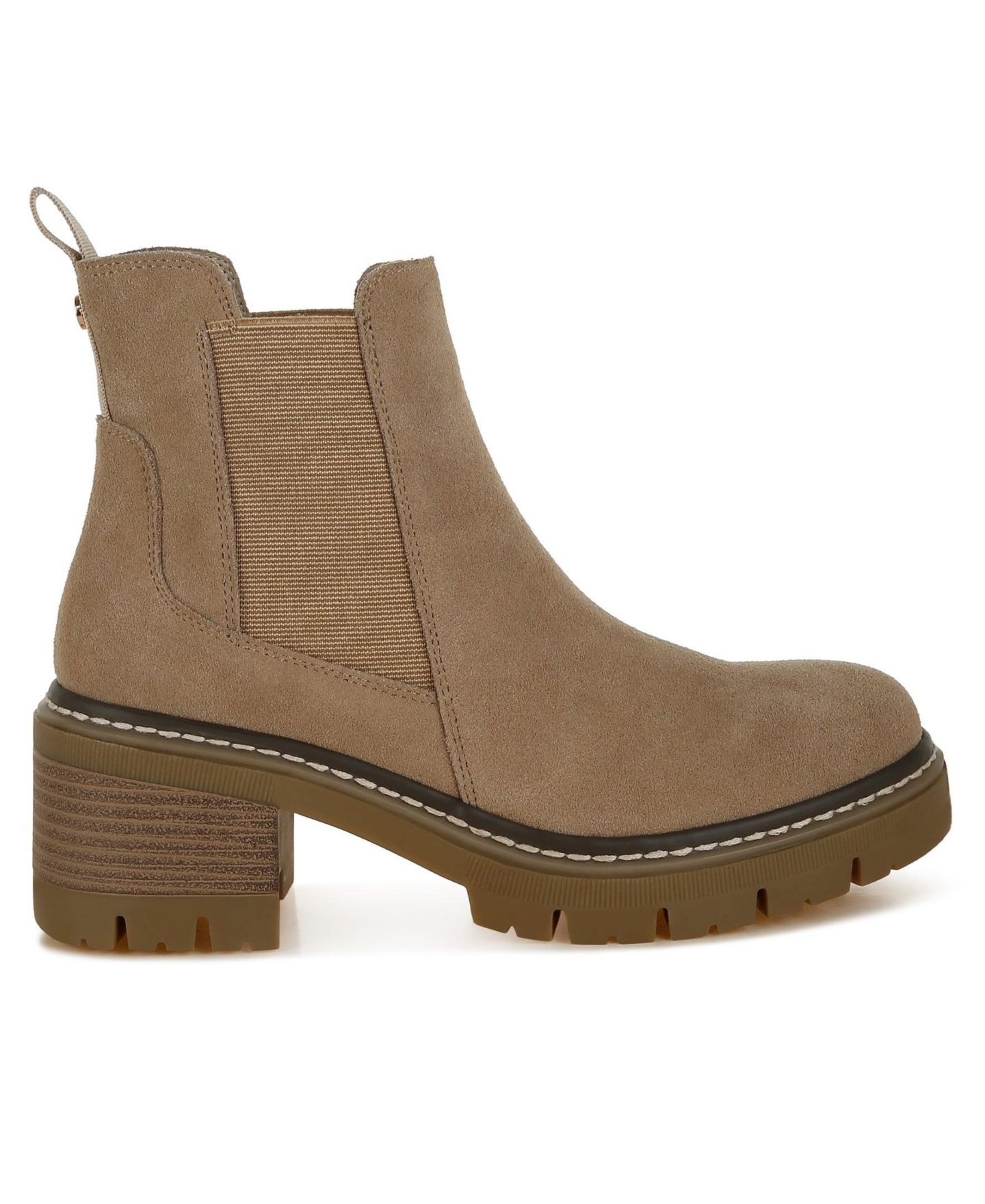 Женские ботинки Rag & Co Vostok Suede Chunky Chelsea, цвет: Бежевый замшевый — фото 5
