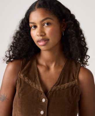 Premium Women's Braided Corduroy Sleeveless Vest Jacket