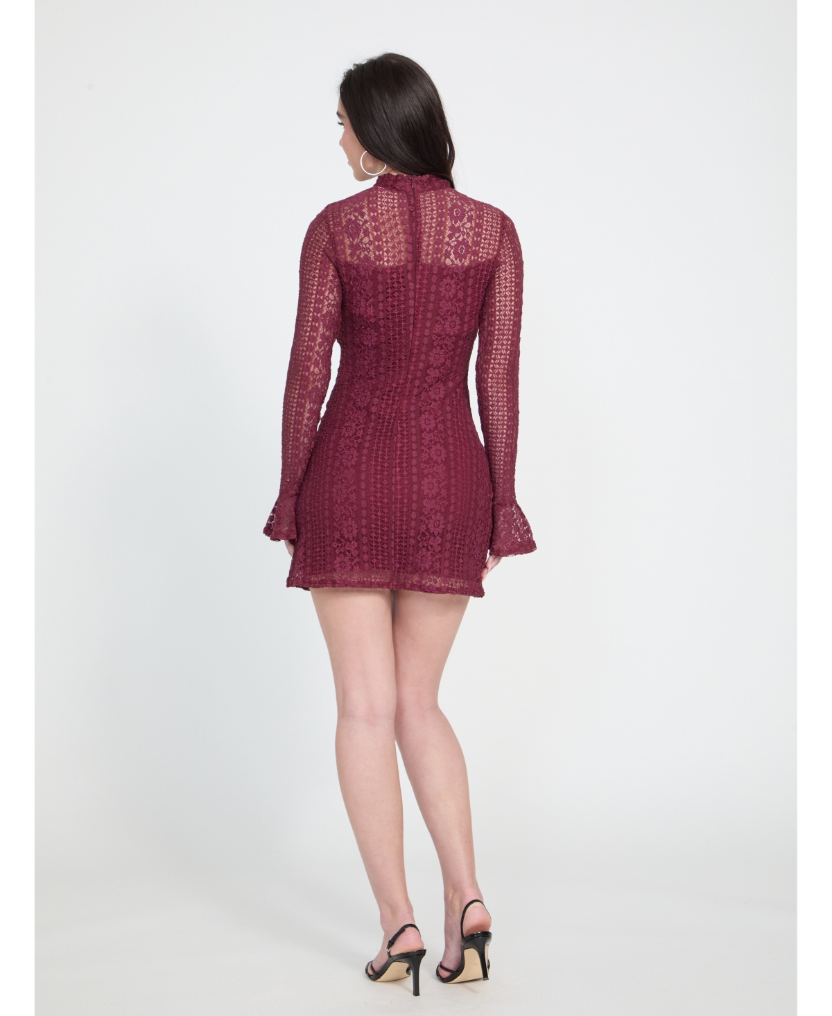Guess Women's Long Sleeve Jamala Dress In Burgundy