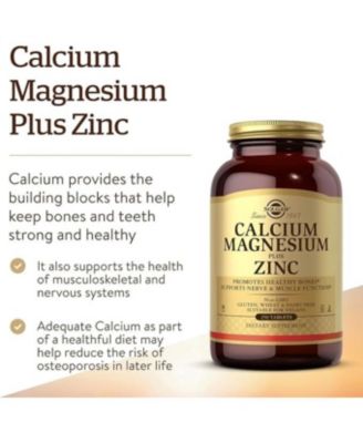 Calcium Magnesium Plus Zinc Tablets, 250 Tabs
