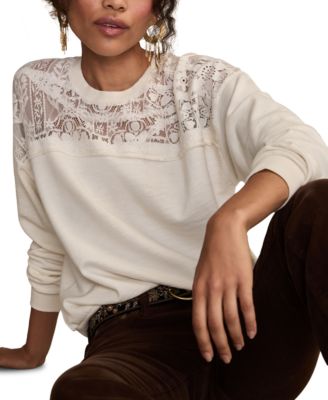 Women's Lace Detail Long Sleeve Top