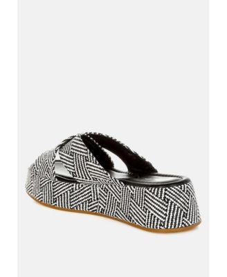 Womens Modura Raffia Flatform Slip Ons