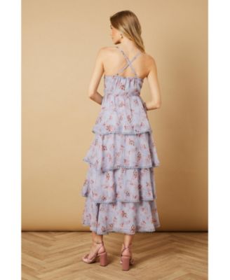 Women's Tiered Spaghetti Strap Maxi Dress