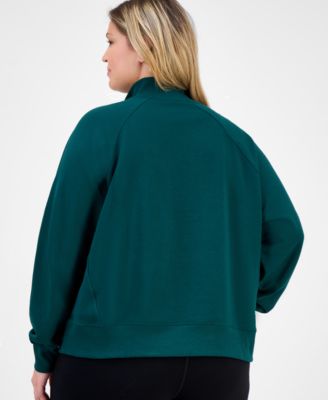 Plus Size Quarter-Zip Raglan-Sleeve Top, Macy's Exclusive