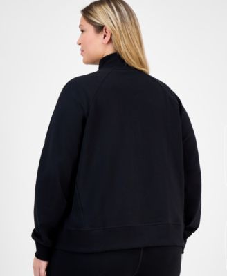Plus Size Quarter-Zip Raglan-Sleeve Top, Macy's Exclusive