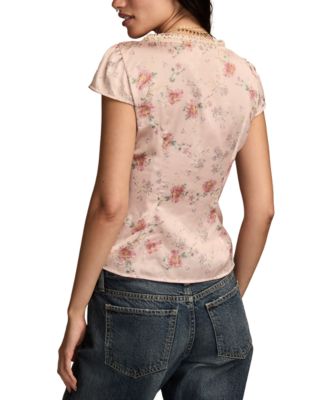 Women's Floral Printed Short Sleeve Top