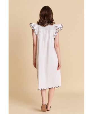 Women's Scallop Midi Dress