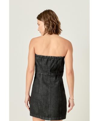 Women's Denim Tube Mini Dress