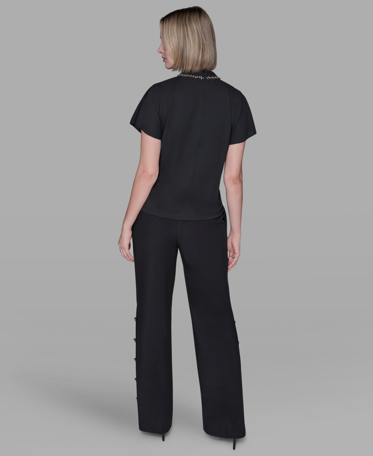 Karl Lagerfeld Women's Mock Neck Top In Black