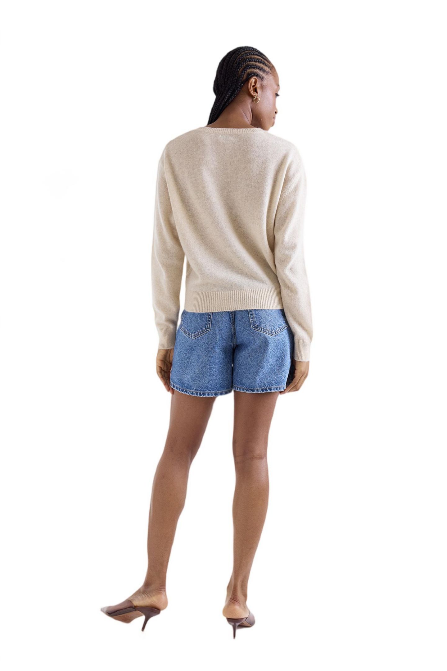 Женский свитер 1982 Maila Long Sleeve Cashmere, цвет: Белый — фото 3