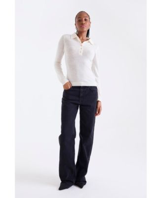 Women's Amaya Button 100% Cashmere Polo Top