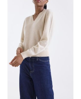 Women's Vee V-Neck 100% Cashmere Sweater