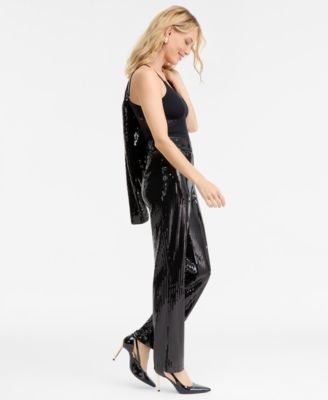 Women's Sequin Straight-Leg Pants, Macy's Exclusive