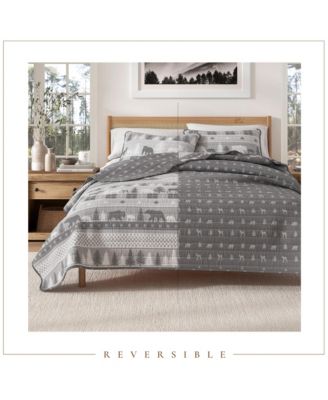 Rustic Woodland Reversible Microfiber Quilt Set with Shams