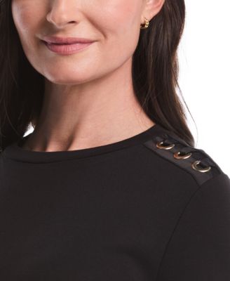 Petite Laced Long Sleeve Top