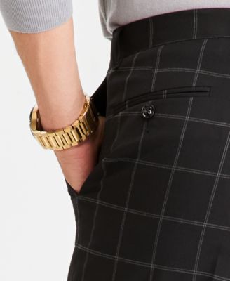 Men's Classic-Fit Windowpane Suit Separates Pants