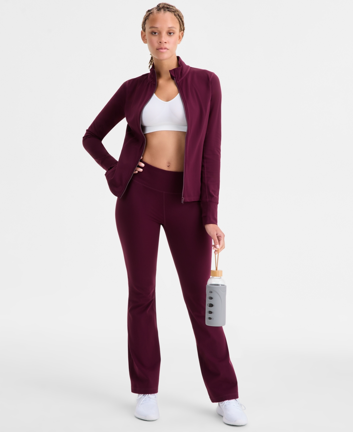 Id Ideology Women's Studio High Rise Flare Leggings, Created For Macy's In Brown
