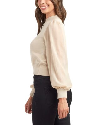 Juniors' Mock Neck Long Sleeve Sweater