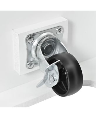 55.7" Rolling Kitchen Island with Dual Drop Leaves, Power Outlet, Storage Drawers & Cabinets