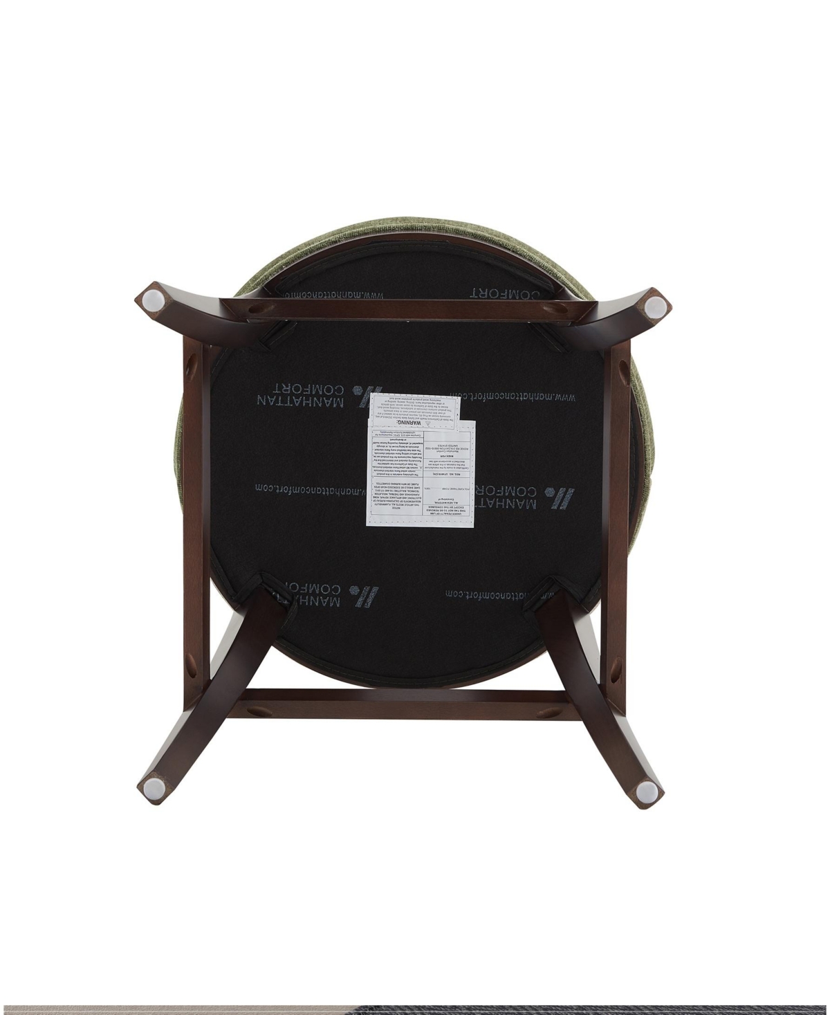 Manhattan Comfort Lucia 40.2" Chenille Upholstered Barstool In Green
