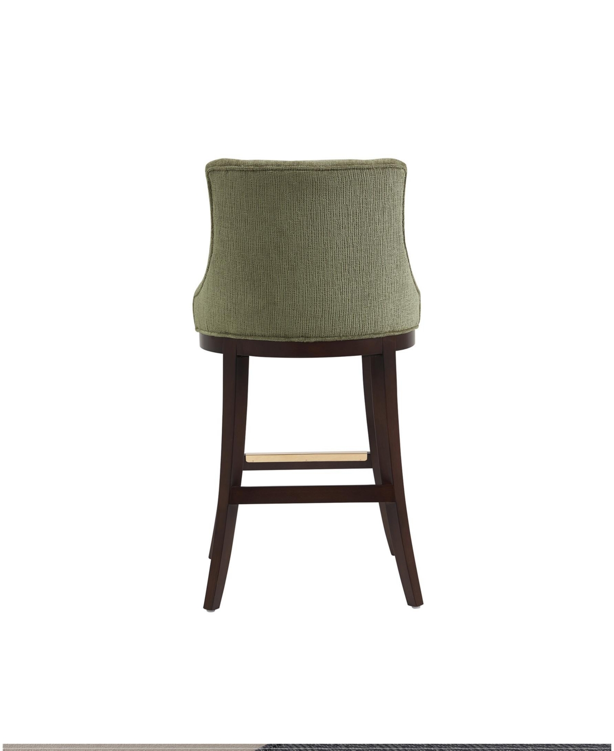 Manhattan Comfort Lucia 40.2" Chenille Upholstered Barstool In Green
