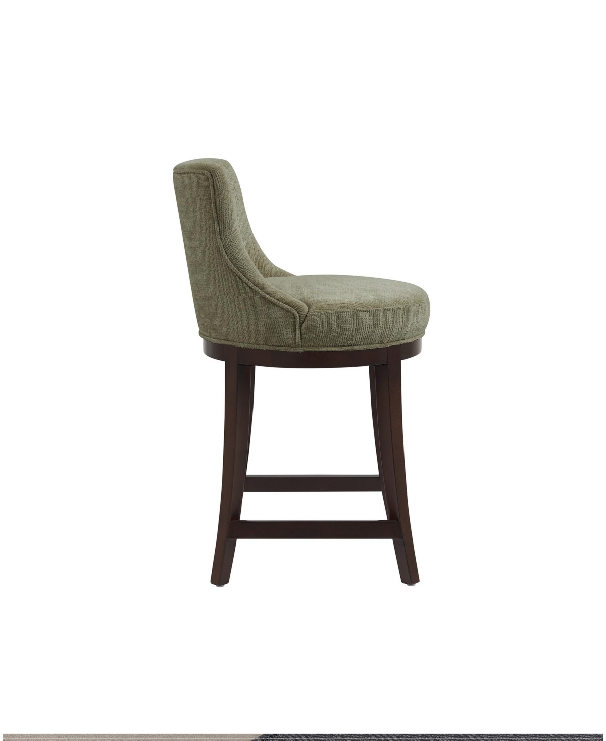Manhattan Comfort Lucia 37.2" Chenille Upholstered Counter Stool In Green