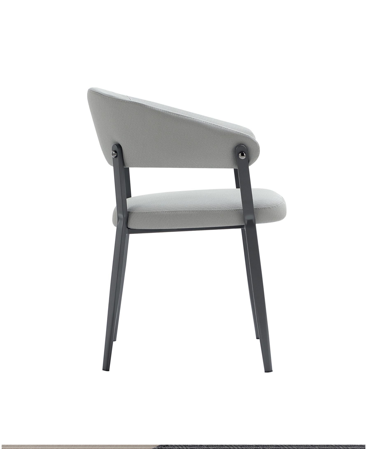 Manhattan Comfort Belle Textured 22.9" Leatherette Upholstered Dining Chair In Gray