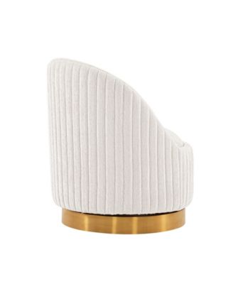 Leela Modern 31.5" Chenille Upholstered Swivel Accent Chair