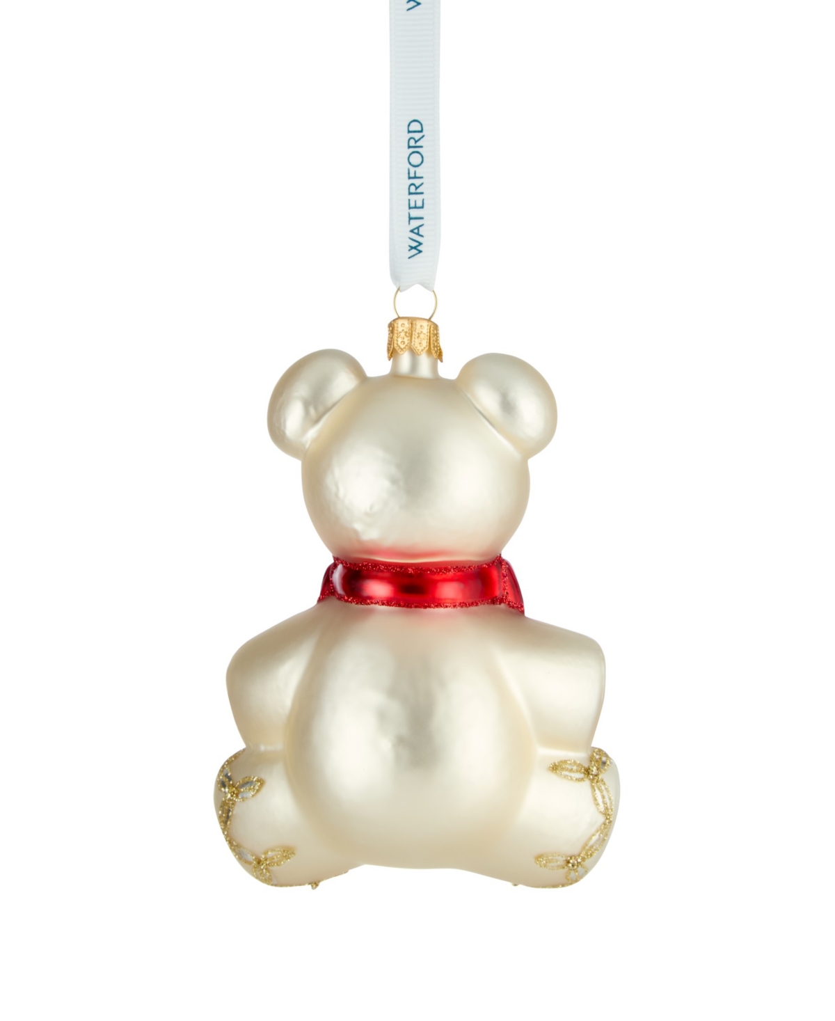 Waterford Holiday Heirlooms First Teddy Glass Ornament In Gold