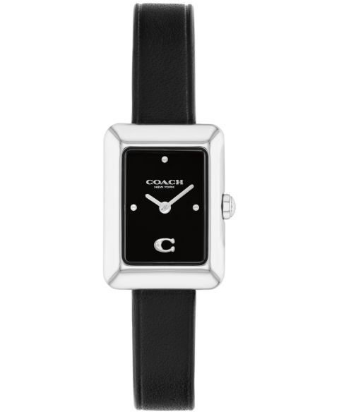 Женские часы Coach Mara Black Leather Strap Watch, 19 x 26mm