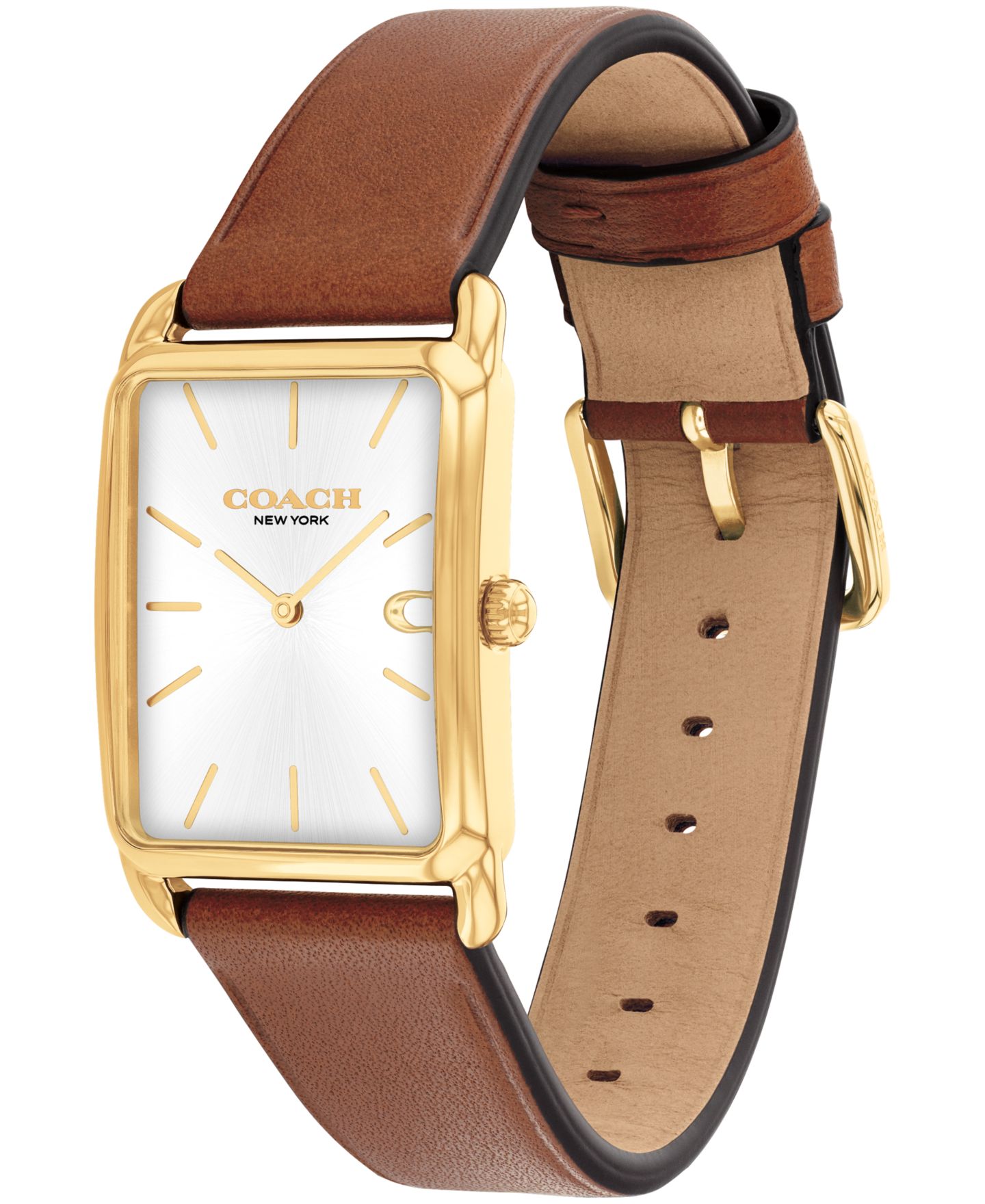 Мужские часы COACH Elliot Saddle Leather Strap Watch, 32 x 36mm — фото 3